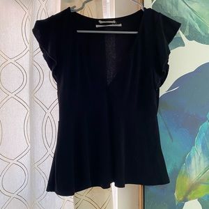 V-Neck Flutter Sleeve Top